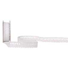 Spyk Geschenkband Cubino Spitzen 14 mm x 2 m, Weiss