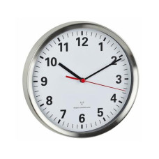 TFA Dostmann Funk-Wanduhr Silber, Ø 22 cm