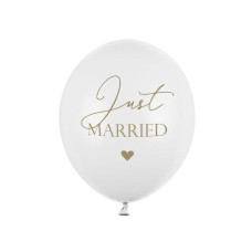 Partydeco Luftballon Just Married Weiss/Gold Ø 30 cm, 6 Stück Partydeco Luftballon Just Married Weiss/Gold Ø 30 cm, 6 Stück