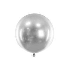 Partydeco Luftballon Rund Glossy 60 cm, Silber Partydeco Luftballon Rund Glossy 60 cm, Silber