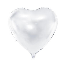 Partydeco Folienballon Herz Weiss