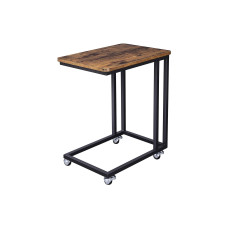 VASAGLE Beistelltisch auf Rollen 35 x 55 cm, Braun/Schwarz VASAGLE Beistelltisch auf Rollen 35 x 55 cm, Braun/Schwarz