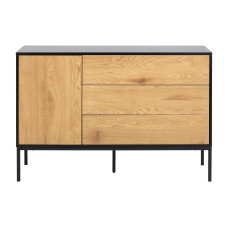 AC Design Sideboard Seaford 120 x 40 x 82 cm, Nature/Schwarz