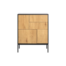 AC Design Kommode Seaford 80 x 40 x 103 cm, Nature/Schwarz