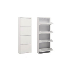 Woody Fashion Schuhschrank 50 x 137 x 15 cm, Weiss