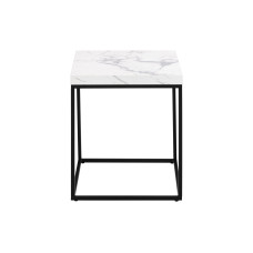 AC Design Beistelltisch Barossa 40 x 40 x 45 cm, Schwarz/Weiss