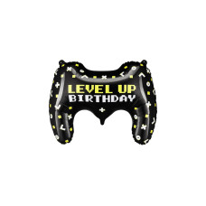 Partydeco Folienballon Game Controller Schwarz, 72 x 52 cm