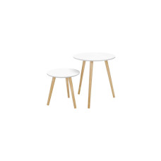 Songmics Beistelltisch 2er Set Weiss/Nature Songmics Beistelltisch 2er Set Weiss/Nature