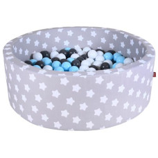Knorrtoys Bällebad Grey White Stars 300 Bälle creme/grey/lightblue
