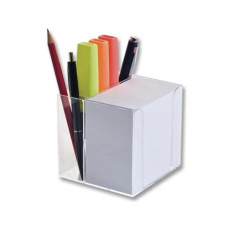 Folia Notizzettel-Dispenser mit Stiftehalter Transparent