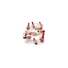 STT Adventskalender Clips Christmas Trees, 25 LEDs, 1.8 m, Rot