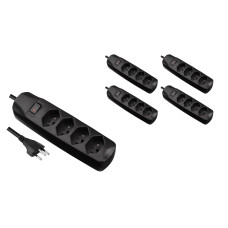 FURBER.power Steckdosenleiste 4x T13 mit Schalter, 5 Stück FURBER.power Steckdosenleiste 4x T13 mit Schalter, 5 Stück