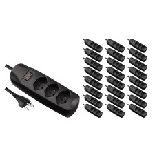 FURBER.power Steckdosenleiste 3x T13 mit Schalter, 25 Stück FURBER.power Steckdosenleiste 3x T13 mit Schalter, 25 Stück
