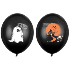 Partydeco Ballons Gespenst 30 cm, 50 Stk. Schwarz