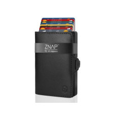 ZNAP Portemonnaie Slim Wallet Glattleder Black, 8er