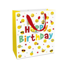 Braun + Company Geschenktasche Birthday Smileys 18 x 21 x 8 cm, Mehrfarbig