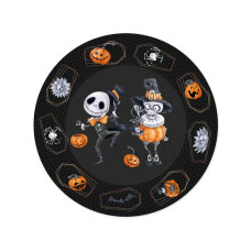 Braun + Company Einweggeschirr Happy Halloween Skelett Ø 23 cm,10 Stück