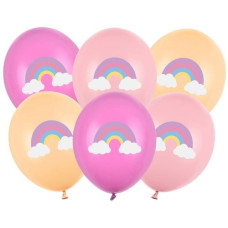 Partydeco Luftballon Regenbogen Rosa / Gelb, 6 Stück Partydeco Luftballon Regenbogen Rosa / Gelb, 6 Stück