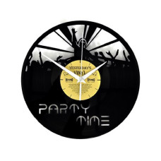 Yesterday's Vinyl Wanduhr Party Time Ø 30 cm, Gold/Schwarz Yesterday's Vinyl Wanduhr Party Time Ø 30 cm, Gold/Schwarz