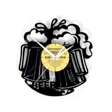 Yesterday's Vinyl Wanduhr Bier Ø 30 cm, Gold/Schwarz Yesterday's Vinyl Wanduhr Bier Ø 30 cm, Gold/Schwarz