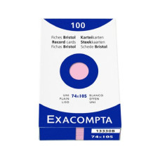 Exacompta Karteikarten A7, Rosa, blanko, 100 Stück