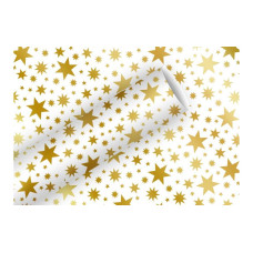 Braun + Company Geschenkpapier Beautiful Stars 70 cm x 1.5 m, Gold