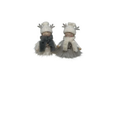 Dameco Weihnachtsfigur Engel 2er Set, Grau/Weiss