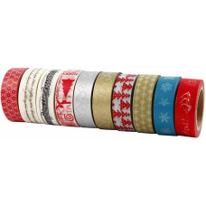Creativ Company Washi Tape Weihnachten 10 Rollen, 15 mm, 10 m Creativ Company Washi Tape Weihnachten 10 Rollen, 15 mm, 10 m