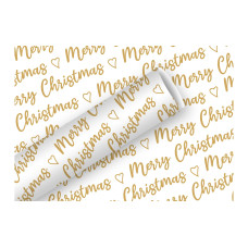 Braun + Company Geschenkpapier Christmas allover 150 x 70 cm, Weiss/Gold