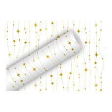 Braun + Company Geschenkpapier Glitzerkette 150 x 70 cm, Weiss/Gold