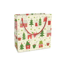 Braun + Company Geschenktasche Bullerbü 20 x 21 x 8 cm, Rot/Grün