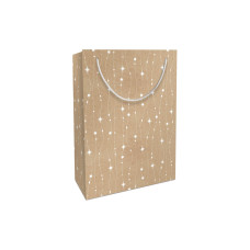 Braun + Company Geschenktasche Glitzerkette 23 x 33 x 11 cm, Braun/Weiss