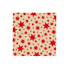 Braun + Company Weihnachtsservietten Stars Natur Rot 33 cm x 33 cm, 20 Stück