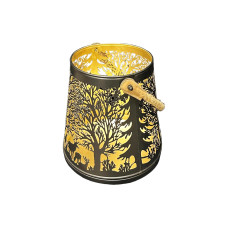 Dameco Laterne Forest 23 cm, Gold/Schwarz