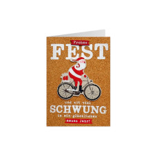 Sheepworld Weihnachtskarte Kork Fahrrad 11 x 16 cm Sheepworld Weihnachtskarte Kork Fahrrad 11 x 16 cm