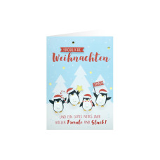 Sheepworld Weihnachtskarte Knopf Pinguine 11 x 16 cm