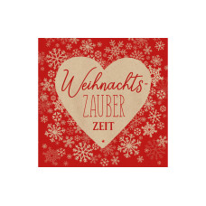 Braun + Company Weihnachtsservietten Zauberherz 33 cm x 33 cm, 20 Stück