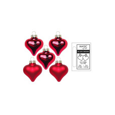 INGES CHRISTMAS DECOR Herz Ochsenblut 4 cm 8 Stück