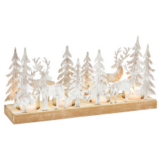 G. Wurm Adventskranz Winterwald für 4 Kerzen, Silber