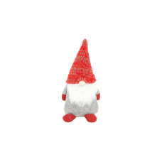 CHALET Weihnachtsfigur Gnom 10 cm, Textil, Grau/Rot