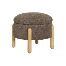 House Nordic Pouf Medas Holz/Polyester (PES), Braun