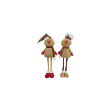 Dameco Weihnachtsfigur Lebkuchenmännchen ausziehbar 2er-Set