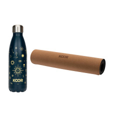 KOOR Yogamatte Kork Pro und Trinkflasche 500 ml