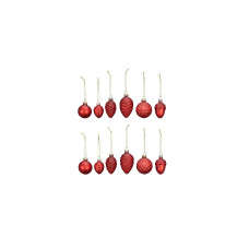 COCON Weihnachtskugel Rot, 12 Stück