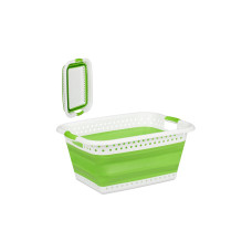 relaxdays Wäschekorb 37 l, Grün/Weiss relaxdays Wäschekorb 37 l, Grün/Weiss