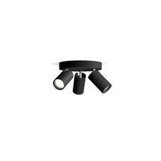 Philips Aufbauspot Idris GU10, IP44, rund Schwarz, ohne LM