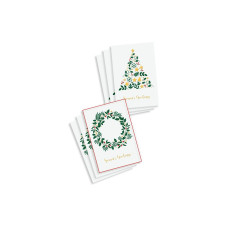 ABC Weihnachtskarte Set 6 Stück, Weiss/Grün