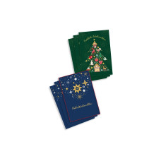 ABC Weihnachtskarte Set 6 Stück, Blau/Grün