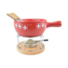 OHMEX Fondue-Set OHM-FND-2227 8 Teile, Braun/Rot