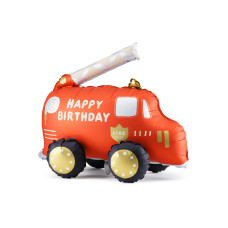 Partydeco Folienballon Feuerwehrauto inkl. Strohhalm 67 x 53 cm, 1 Stk